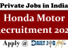 Honda Motor Recruitment 2022