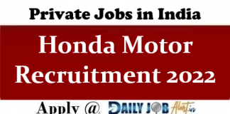 Honda Motor Recruitment 2022