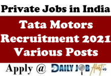 Tata Motors Recruitment 2021