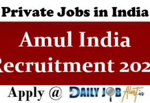 Amul Dairy Recruitment 2022 – Apply Online for various posts.