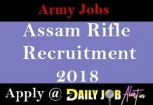Assam Rifle Recruitment 2018