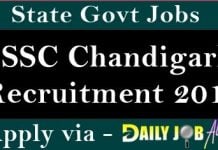SSSC Chandigarh Recruitment 2018 : Apply For Clerks,Steno and Driver Vacancies SSSC Chandigarh Recruitment 2018