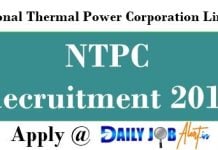NTPC Recruitment 2018