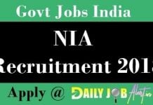 NIA Recruitment 2018 : Apply for Deputy Legal Advisor Posts at www.nia.gov.in NIA Recruitment 2018
