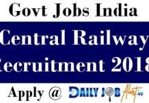 Central Railway Recruitment 2018 : Apply For 389 Motorman, Assistant Loco Pilot Posts Central Railway Recruitment 2018