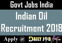 Indian Oil Recruitment 2018