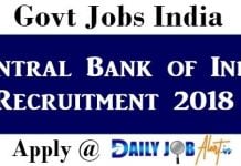 Central Bank of India Recruitment 2018 : Apply Online For RSETI Director Vacancy. Central Bank of India Recruitment 2018