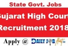 Gujarat High Court Recruitment 2018 : Apply Online for 1149 Class-IV Posts Gujarat High Court