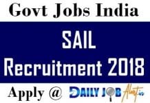 SAIL Recruitment 2018