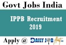 IPPB Recruitment 2019 : Apply For 18 various posts www.ippbonline.com IPPB Recruitment 2019