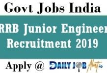 RRB Junior Engineer Recruitment 2019 : Apply Online for 13487 JE, DMS & CMA Posts www.rrb.gov.in RRB Junior Engineer Recruitment 2019