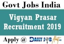 Vigyan Prasar Recruitment 2019 : Apply for 26 posts vigyanprasar.gov.in Vigyan Prasar Recruitment 2019