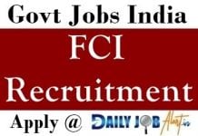 FCI Recruitment 2019 – Apply 4103 JE, Typist, Asst & Steno Posts www.fci.gov.in FCI Recruitment
