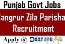 Sangrur Zila Parishad Recruitment 2019 – Apply 13 various posts sangrur.nic.in Sangrur Zila Parishad Recruitment