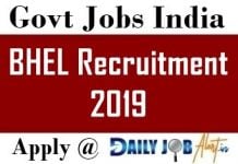 BHEL Recruitment 2019 Apply Online 145 Engineer Trainee, Executive Trainee Posts www.bhel.com BHEL Recruitment 2019