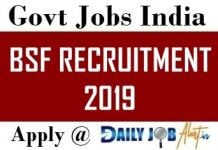 BSF Recruitment 2019 Apply Online 1072 Head Constable Posts www.bsf.nic.in BSF recruitment 2019