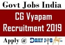 CG Vyapam Recruitment Teacher and Lecturer 2019