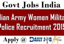 Indian Army Women Military Police Recruitment 2019 Apply Online 100 GD Posts Indian Army Women Military Police Recruitment 2019