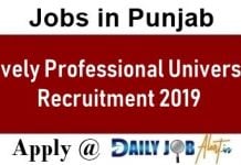 LPU Recruitment 2019