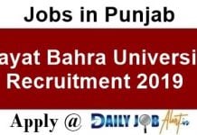 Rayat Bahra University Recruitment 2019 Apply Principal & Assistant Professor Posts www.rayatbahra.com Rayat Bahra University Recruitment 2019