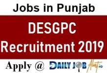 SGPC Recruitment 2019 Apply Online 348 Assistant Professors/ Lecturers Posts www.desgpc.org SGPC Recruitment 2019
