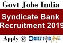 Syndicate Bank Recruitment 2019 Apply 14 Manager, Assistant Manager Posts www.syndicatebank.in Syndicate Bank Recruitment 2019