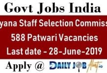Haryana Patwari Recruitment 2019