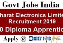 BEL Recruitment 2019 Apply Online 100 Diploma Apprentices Posts www.bel-india.in BEL Recruitment 2019