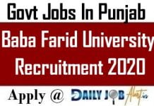 BFUHS Recruitment 2020 Apply Online 62 Professor Posts www.bfuhs.ac.in BFUHS Recruitment 2020