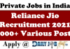 Reliance Jio Recruitment 2021