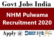NHM Recruitment 2020 Apply Online 18 Anesthesia Technician Posts www.pulwama.gov.in NHM Recruitment 2020