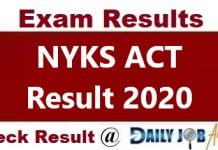NYKS ACT Result 2020