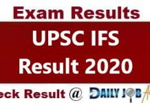 UPSC IFS Result 2020