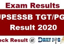UPSESSB TGT/PGT Result 2020 @ upsessb.org