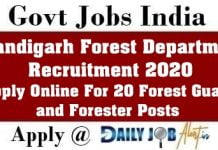 chandigarh forest department recruitment