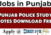 Punjab Police 2021 Study Material PDF | Punjab Police Exam Notes Punjab Police Study Material