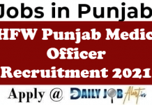 DHFW Punjab Medical Officer Recruitment 2021 Walk-in Interview 535 Vacancies DHFW Punjab Medical Officer Recruitment 2021