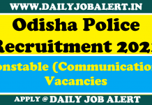 Odisha Police Recruitment 2021