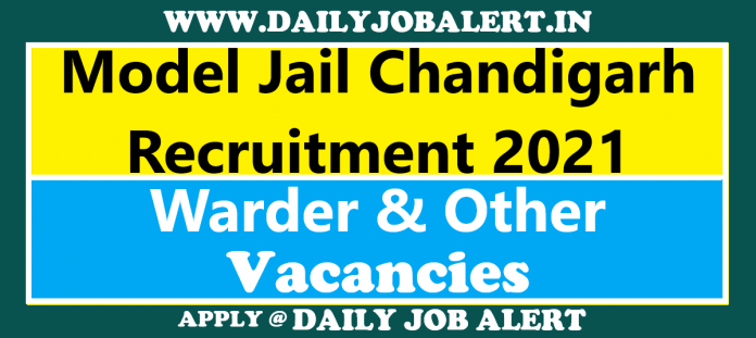 Model Jail Chandigarh Recruitment 2021 Model Jail Chandigarh Recruitment 2021