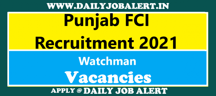 Punjab FCI Recruitment 2021