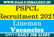 PSPCL Recruitment 2021 – Apply Online for 600 Lineman Posts PSPCL Recruitment 2021