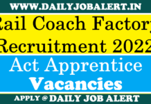 Rail Coach Factory Recruitment 2022