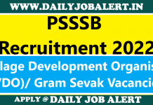 PSSSB VDO Recruitment 2022 – Apply Online for 792 VDO Posts @sssb.punjab.gov.in PSSSB Recruitment 2022