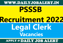 PSSSB Legal Clerk Recruitment 2022 – Apply Online for 355 Legal Clerk Posts sssb.punjab.gov.in