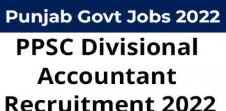 PPSC Divisional Accountant Recruitment 2022