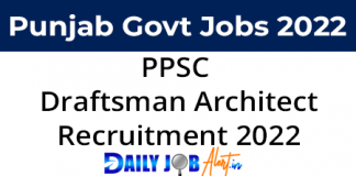PPSC Draftsman Architect Recruitment 2022