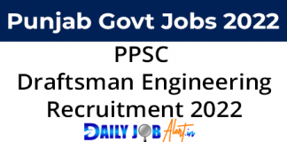 PPSC Draftsman Engineering Recruitment 2022
