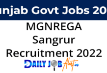MGNREGA Sangrur Recruitment 2022
