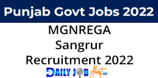 MGNREGA Sangrur Recruitment 2022