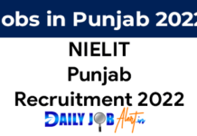 NIELIT Punjab Recruitment 2022